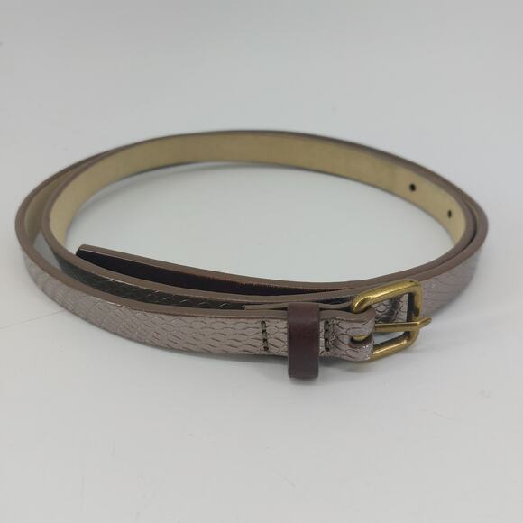 J. Crew Factory Metallic Skinny Belt Fashion Glam Preppy Small - Picture 2 of 8